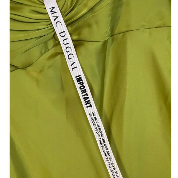 Mac Duggal NEW Size 0 70167 Apple Green Spaghetti Strap Charmeuse Slip Dress - Picture 9 of 12
